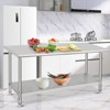 Stainless Steel Workbench - Durable, Rust-Resistant, Easy to Clean, Heavy Duty, Adjustable Height - 3 of 4