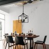DORESshop 3-Light Matte Black Geometric Cage Lantern Chandelier Pendant Light with E12 Base, Bulbs Not Included - 4 of 4