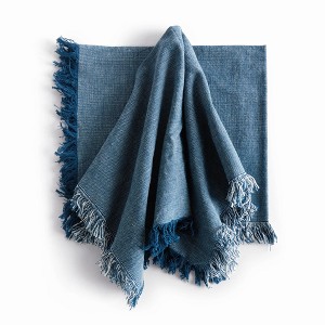 Plum & Post Aura Dinner Napkins - Dark Blue - Pre-Washed Cotton - 4pc - 1 of 4