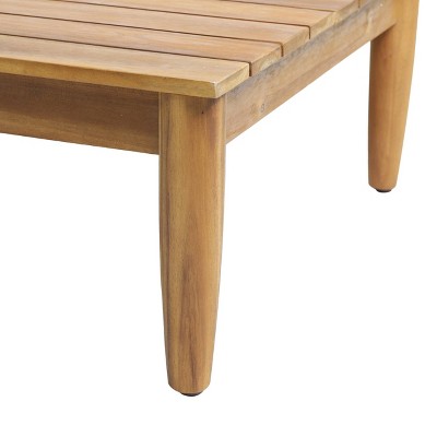 Teak Acacia Wood Outdoor Coffee Table with Slat Top