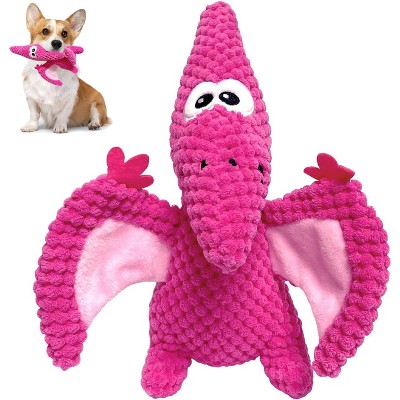 Dog Toys Plush Dog Toy with Crinkle Paper Dinosaur Dog Toy Stuffed Animals Chew Toy Plush Squeaky Dog Birthday Toys