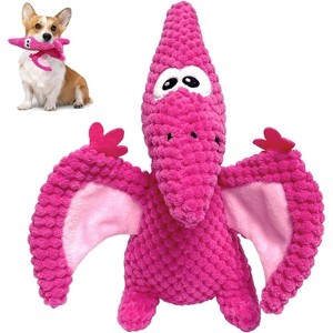 Dog Toys Plush Dog Toy with Crinkle Paper Dinosaur Dog Toy Stuffed Animals Chew Toy Plush Squeaky Dog Birthday Toys - 1 of 4