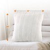 Cheer Collection Luxurious Faux Fur Throw Pillows Set of 2 - White (26" x 26") - 4 of 4