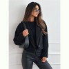 Coolmee Women Cropped Wool Blend Coats Lapel Collar Pea Coat Double Breasted Fashion Coat Jackets - 3 of 4