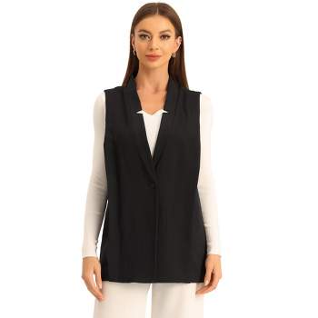 Allegra K Women's Sleeveless Notched Neck Casual Office Blazer Vest