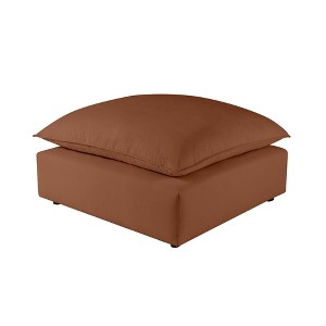 TOV FurnitureCali Performance Fabric Ottoman Rust 39.8"W x 40.5"D x 20.8"H - 1 of 4