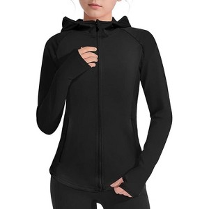 Girls Long Sleeve Zip Up Athletic Hoodie Top Lightweight Jacket Fishing Hiking Sun Protection Outwear - 1 of 3