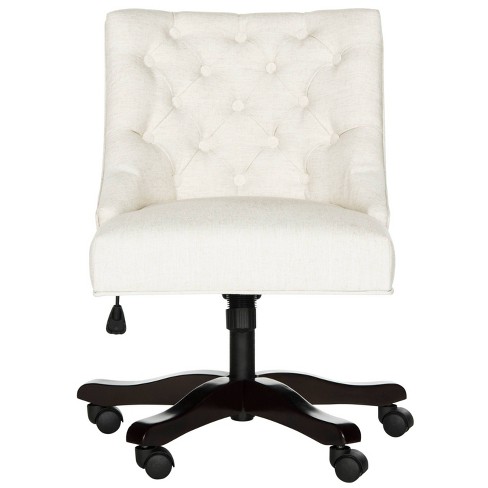 Soho Tufted Swivel Desk Chair Cream, White Tufted Chair Desk