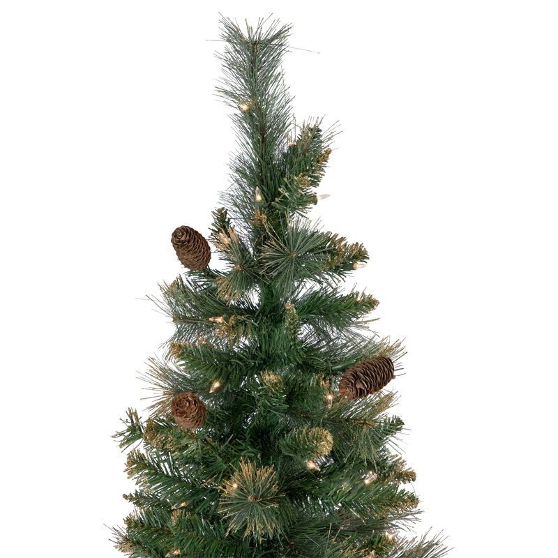 Northlight 7' Pre-Lit Yorkshire Pine Pencil Artificial Christmas Tree, Clear Lights, 6 of 9