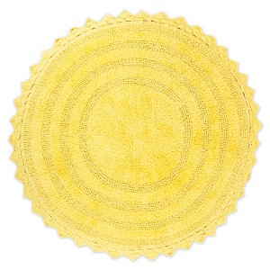 Design Imports Yellow Round Crochet Bath Mat - 1 of 4