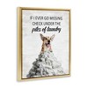 Stupell Industries Piles Of Laundry Dog Black Framed Floater Canvas Wall Art - 3 of 4