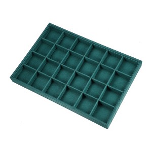 Unique Bargains 24 Grid Jewelry Tray Stackable Tray Showcase for Rings Earrings Necklace Bracelet Pendants 1 Pc - 1 of 4