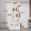 Cat Tree with Litter Box Enclosure 76 Inch Large 2 In1 Cat Tower Condo with Scratching Post, Dangling Balls, Backet & Top Perch - 2 of 4