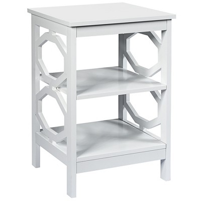 Image of Costway 3-tier Nightstand Sofa Side End Accent Table Storage Display Shelf White
