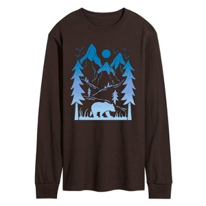 Men's - Instant Message - Bear And Mountains Long Sleeve Graphic T-Shirt - 1 of 3