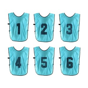 Unique Bargains Team Sports Reversible Numbered Soccer Training Vest 6 Pcs - 1 of 4