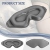 3D Deep Contoured Zero Pressure Sleep Eye Mask for Men and Women, Blackout Blindfold with Adjustable Strap for Travel, Home, Nap , Gray - 3 of 4
