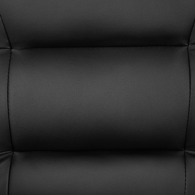 Black Leather Mid-Back Executive Reception Chair with Metal Frame