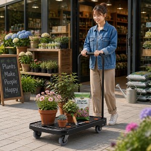 Heavy-Duty Folding Platform Truck, 330 lb Capacity Flatbed Cart with 4 ...