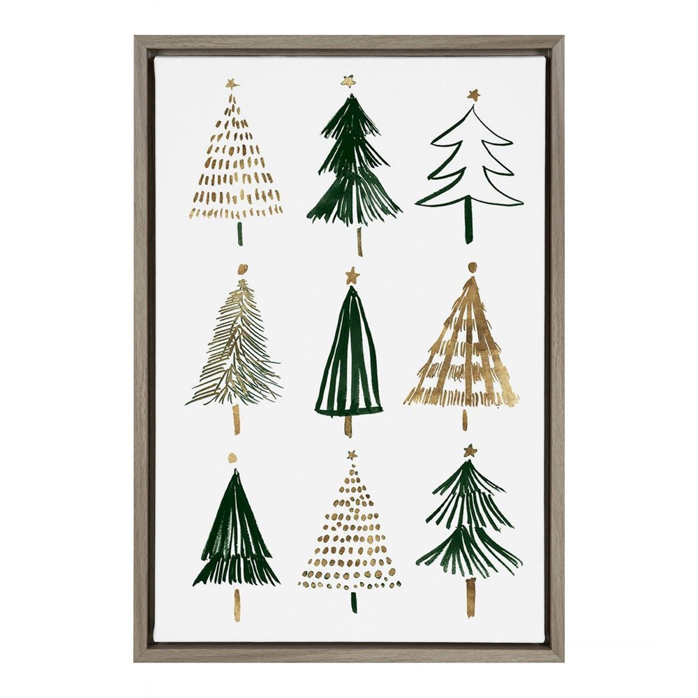 Photos - Other Decoration 16" x 23" Evergreens I Framed Canvas Wall Art - Amanti Art: Isabelle Z, Modern Decor, Vertical Layout