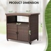 Karl Home Brown Rattan Bar Table With Wheels - 3 of 4