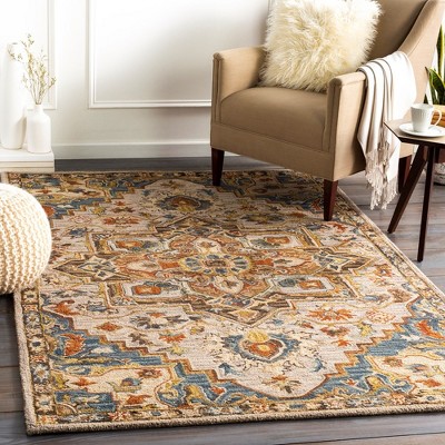 Handmade Blue and Beige Wool Tufted 5' x 7'6" Area Rug