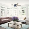 Hunter 52" Mill Valley Lighted Ceiling Fan Indigo Blue Finish with Washed Walnut Blades - Damp Rated for Indoor/Outdoor Use - 3 of 4