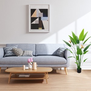 Bird of Paradise Artificial Plant,Artificial Bird of Paradise Plant with 2 Permanent Flower & 23 Realistic Leaves, Fake Tropical Palm Tree - 1 of 4