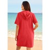 Swim 365 Women's Plus Size Hooded Terry Swim Cover Up - 3 of 4