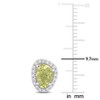 EVERLY JEWELRY | 14k White Gold 4/5 CT TGW Fancy Shaped Yellow Sapphire and 1/5 CT TDW Diamond Halo Stud Earrings - 3 of 4
