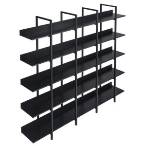 GustoWave 5-Tier Bookcase with Metal Frame Vintage Open Bookshelf ，70.87" storage shelf - 1 of 4