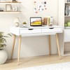 Tangkula 43.5" Writing Desk w/2 Drawers Anti-Tipping Kits & Solid Rubber Wood Legs - 2 of 4