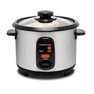 Complete Cuisine 10-Cup Instant Electric Rice Cooker with Stainless Steel Pot, Compact Design, Multi-Function Steamer and Slow Cooker, 10-Cup, Silver - 1 of 4