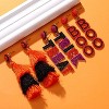Beaded Halloween Earrings Set for Women - Cute 'Boo' Ghost, Pumpkin and Candy Corn Dangle Jewelry for Party - 3 of 4