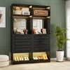 Aheaplus Freestanding Closet System with 3 Drawers, Wooden Closet Organizer with Mirror and Shelves - 3 of 4