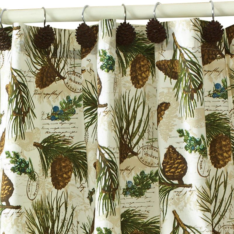 Park Designs Pinecone Shower Curtain Hook Set of 12, 2 of 4
