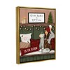 Stupell Industries Cozy Girl with Christmas Phrases Black Floater Framed Canvas Wall Art - 3 of 4