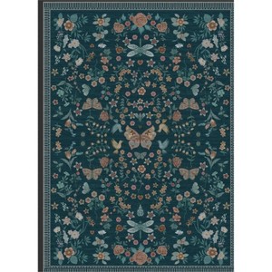 Fulvari Area Rugs,Washable Floral Area Rugs, Non-Slip and Stain Resistant Soft Throw Indoor Carpet for Dining Room Kitchen Home Decor - 1 of 4