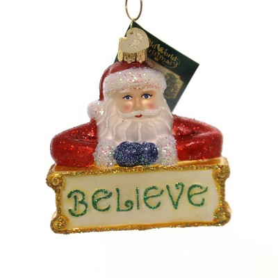 Old World Christmas 3.25" Believe Santa Ornament Claus St Nicholas  -  Tree Ornaments