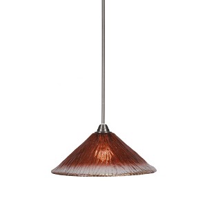 Toltec Lighting Paramount 1 - Light Pendant in  Brushed Nickel with 16" Raspberry Crystal Shade - 1 of 1