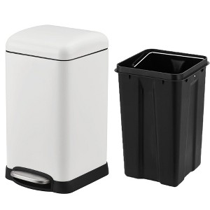 Bathroom Trash Can with Lid, 3.2 Gallon Step Pedal Stainless Steel Garbage Bin, Automatic Soft Close, for Kitchen Office - 1 of 4