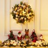 24 inch Gold Lighted Christmas Wreath, 20 LED Christmas Wreath Battery Operated Home Decoration, Wreath Holiday Decoration for Fireplace Xmas Decor - 3 of 4