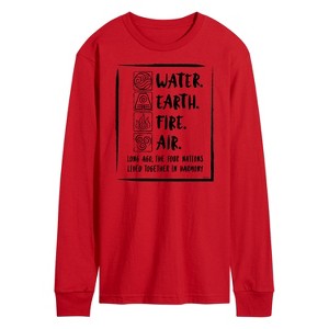 Men's - Avatar: The Last Airbender - Elements Harmony Long Sleeve Graphic T-Shirt - 1 of 4
