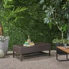 Storage Bench With Rack, Storage, Rattan Patio Coffee Tables With Iron Legs, 50.2 Inch Flip Cover Large Storage Bench Foot Rest - 2 of 4