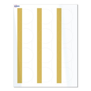 Avery® Labels, 2" Diameter, Dipped Gold Edge, Glossy White, 120ct - 1 of 4