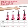 TopComfy Toy String Instrument 3/4 Acoustic Violin Set with Case Bow Rosin for Kids 11-12 Years Old Beginning Violin Lesson, Pink, 30.71"*10.24"*5.12" - 3 of 4