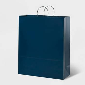 XLarge GiftNavy - Spritz™: Father's Day Jumbo Size, Blue Solid Paper, All Occasion Gift Bags