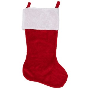 Northlight Traditional Plush Christmas Stocking with Cuff  - 36" - Red and White - 1 of 4