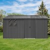 GDFStudio Douglas Metal Storage Shed with Sliding Door and Acrylic Windows - 2 of 4