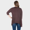 24seven Comfort Apparel Womens Plus Elbow Length Sleeve Open Cardigan - 2 of 3